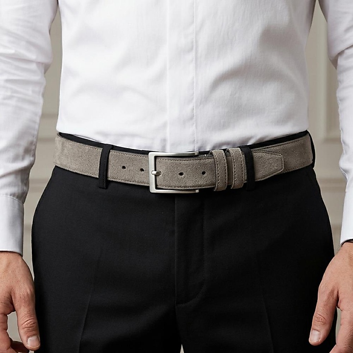 suede belt light grey S