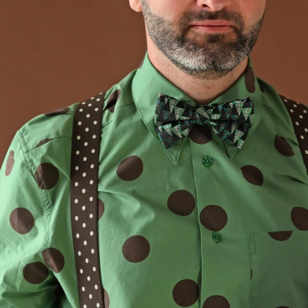 suspenders black with white polka dots - 2