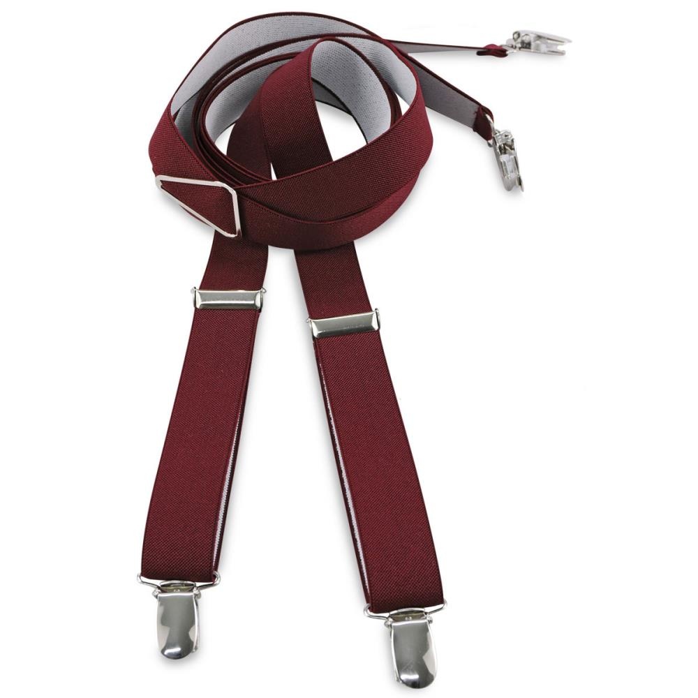 Suspenders bordeaux red narrow - 1