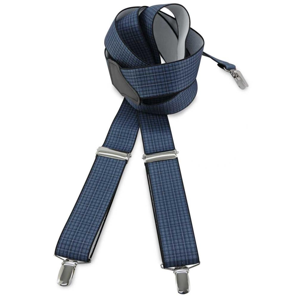 suspenders checkered blue - 1