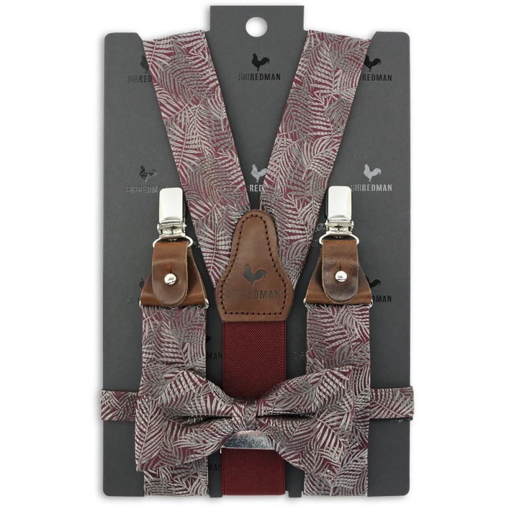 suspenders combi pack Festive Leaves bordeaux - 1
