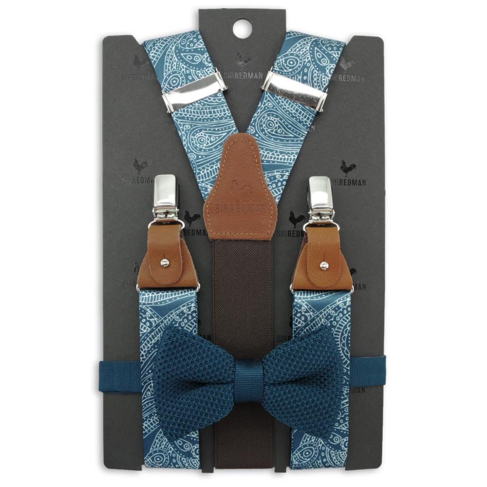 suspenders combi pack Paisley Sketch blue - 1