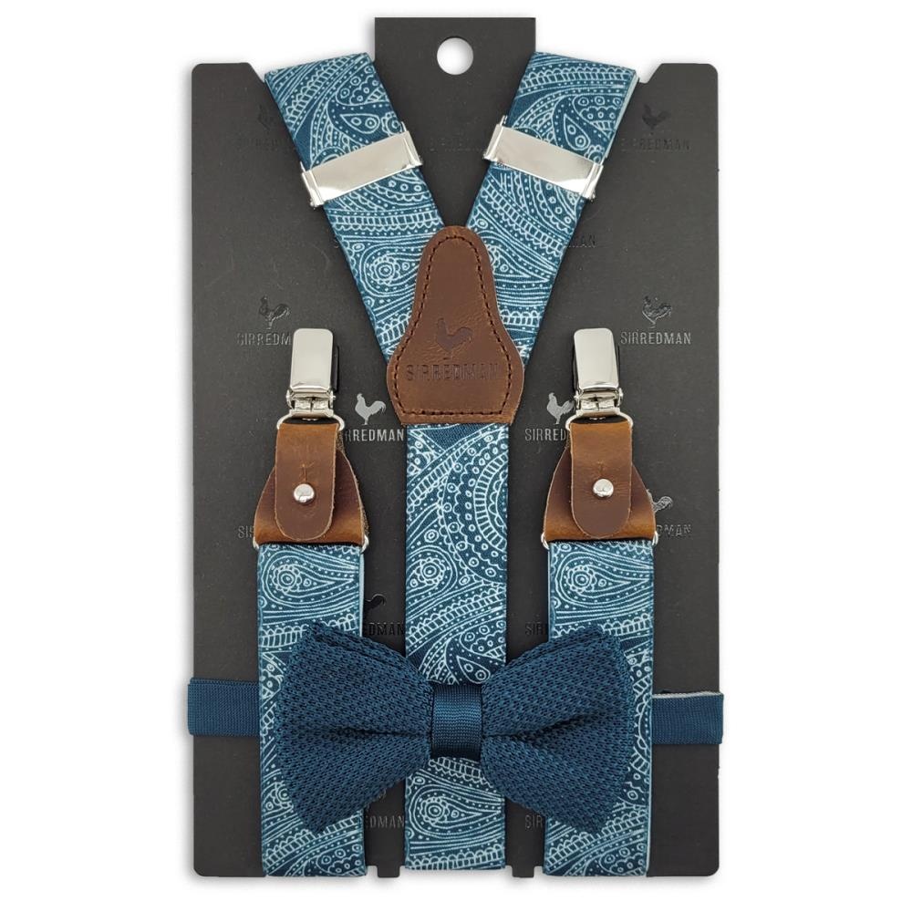 suspenders combi pack Paisley Sketch blue - 1
