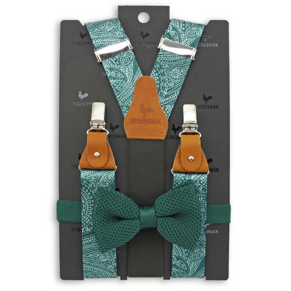 suspenders combi pack Paisley Sketch green - 1