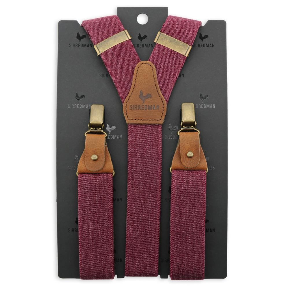 suspenders Denim Urban bordeaux - 2