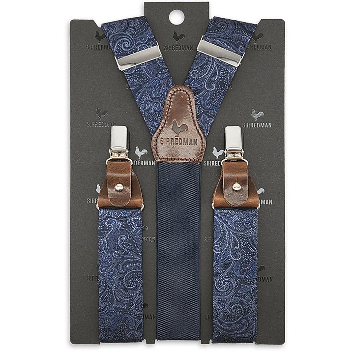 suspenders Eternal Paisley Navy