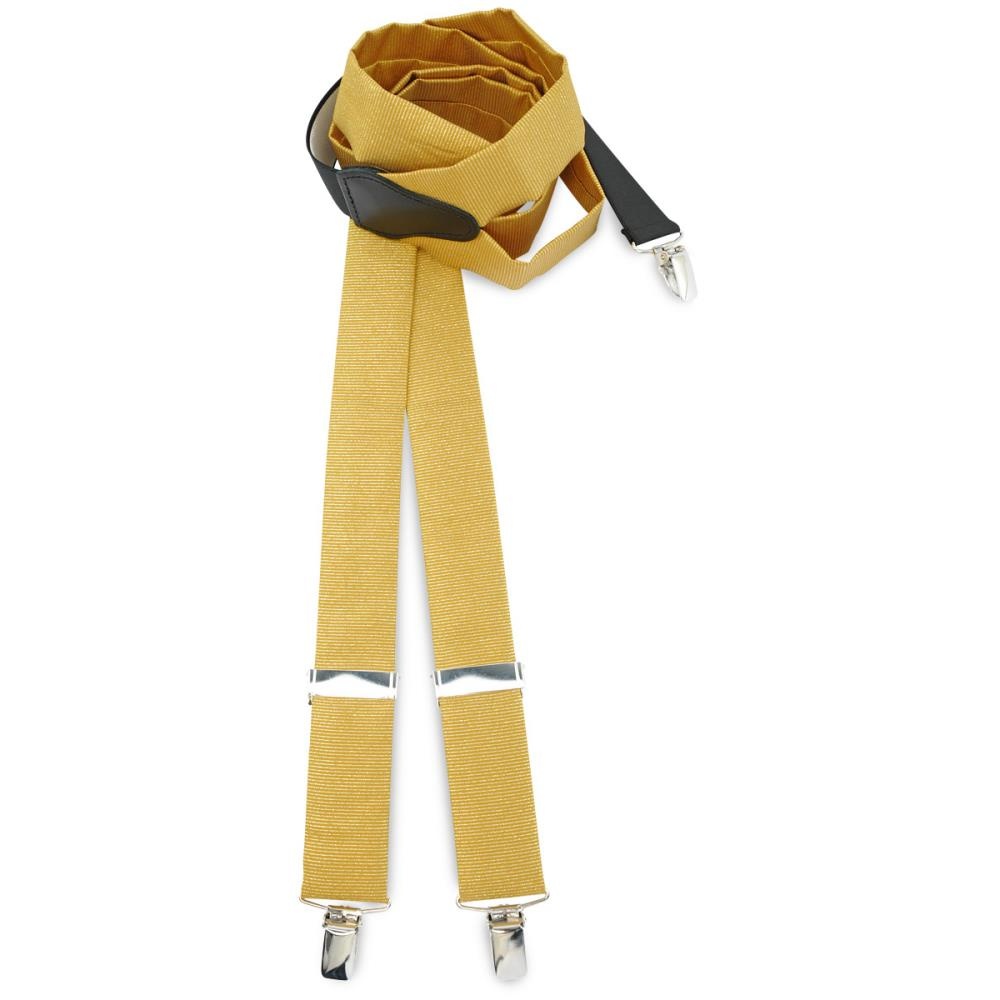 suspenders fabric gold lurex - 1