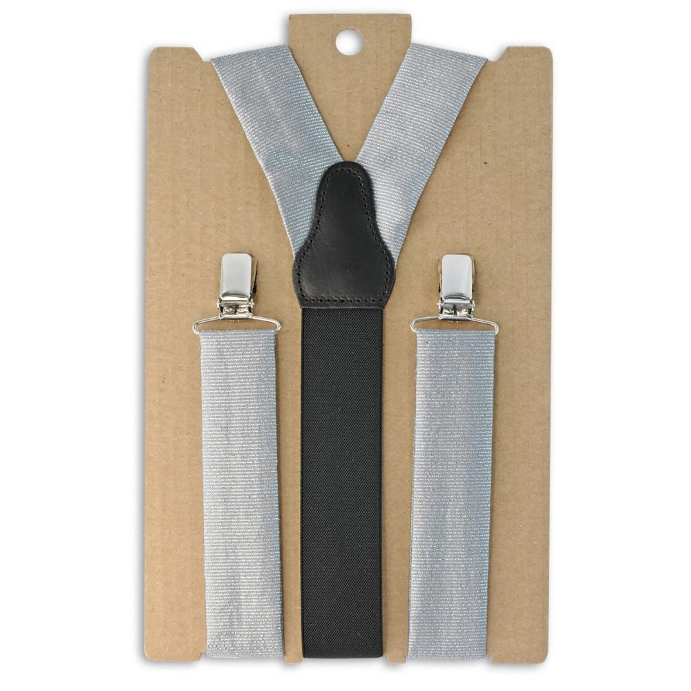 suspenders fabric silver lurex - 2