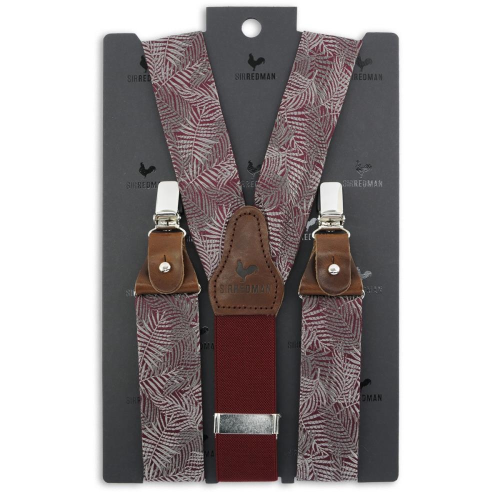 suspenders Festive Leaves bordeaux - 2