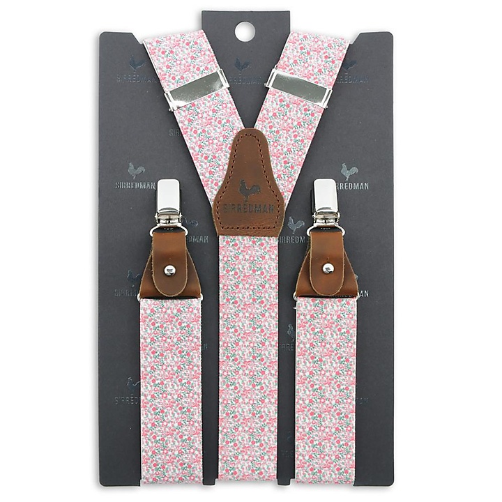 suspenders Fiori Pastelli pink