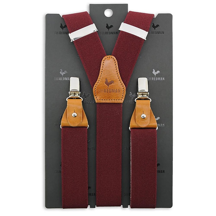 suspenders Fundamental bordeaux