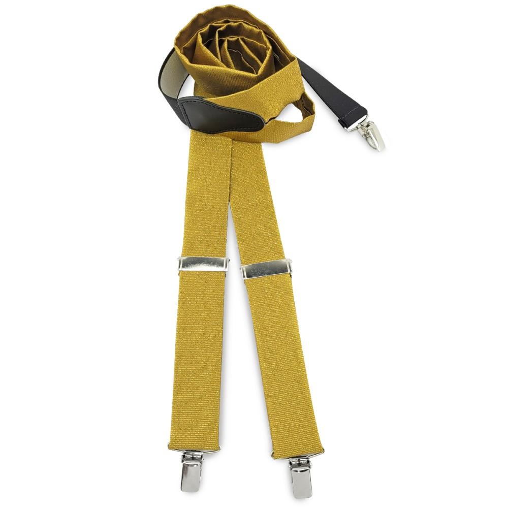 Suspenders gold glitter - 1