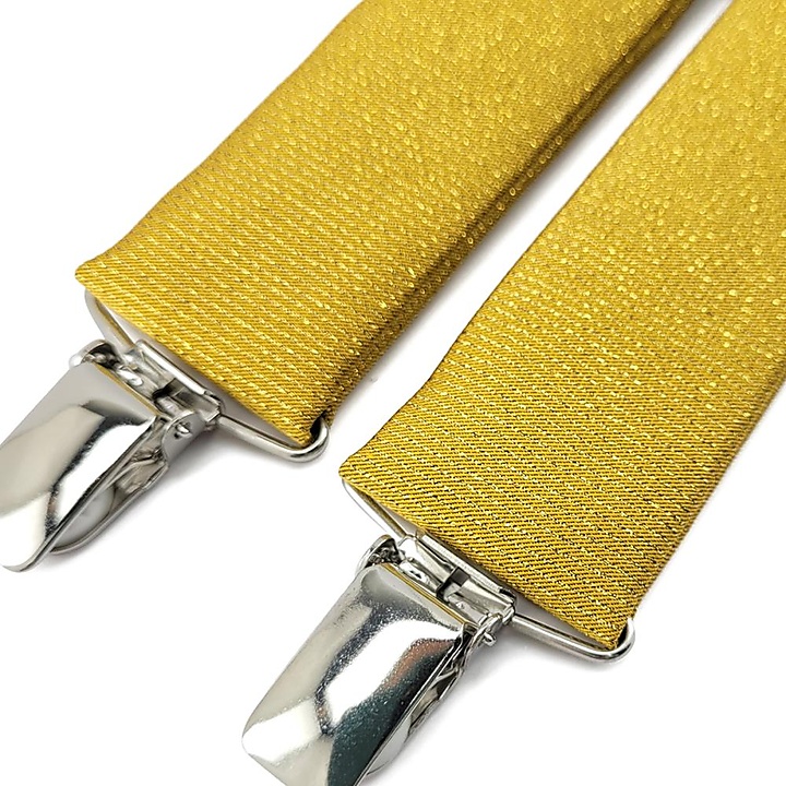 Suspenders gold glitter