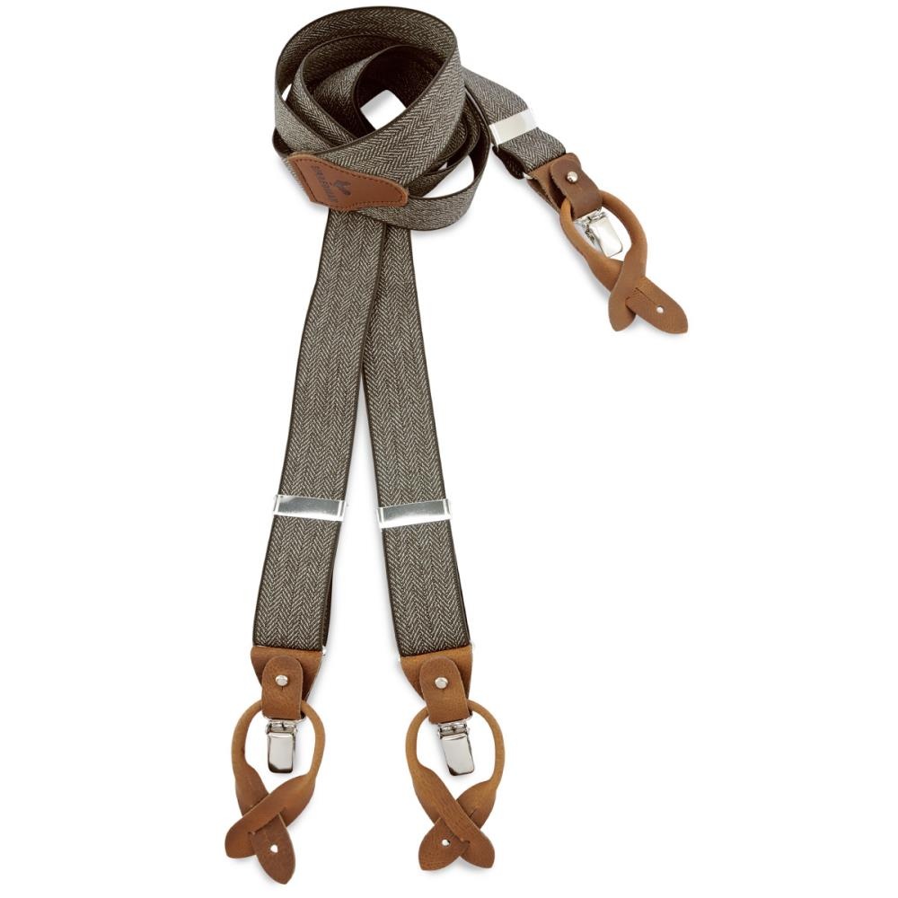suspenders Herringbone pattern brown - 1
