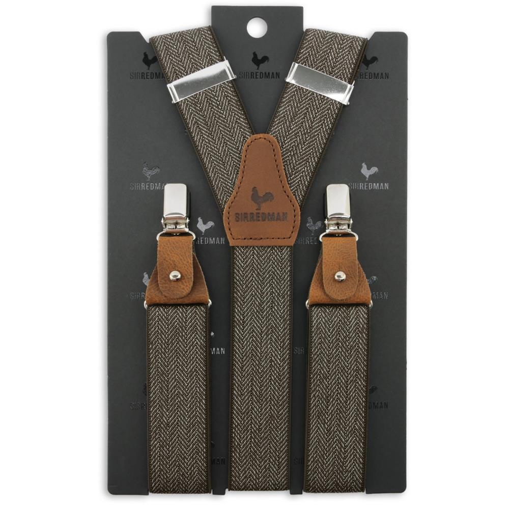suspenders Herringbone pattern brown - 5