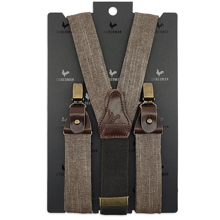 suspenders Linen Love Brown