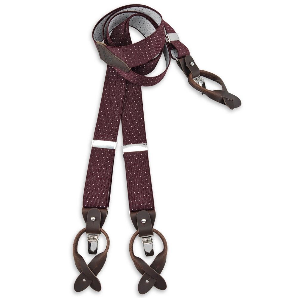 suspenders Mayfair Dots Burgundy - 1