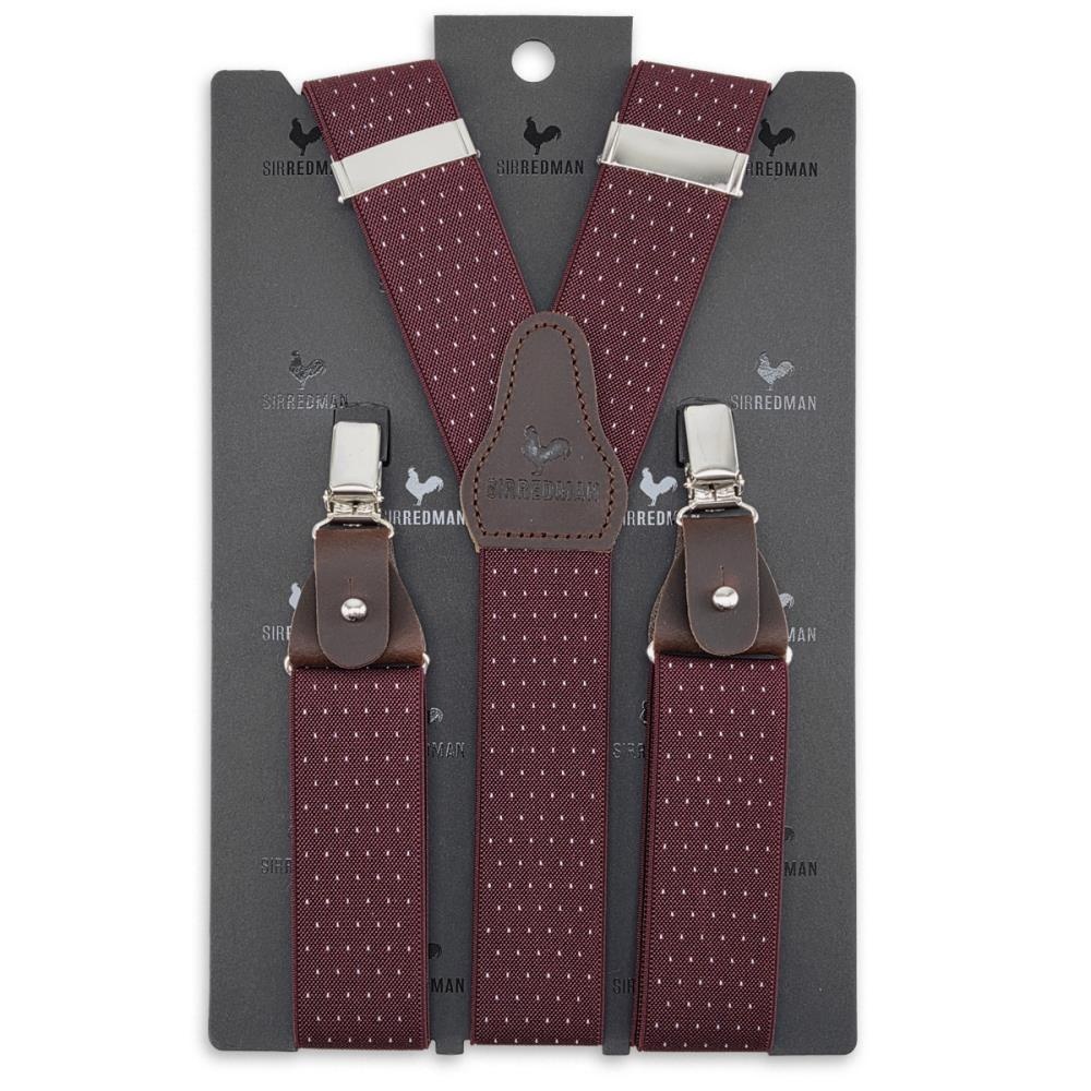 suspenders Mayfair Dots Burgundy - 2