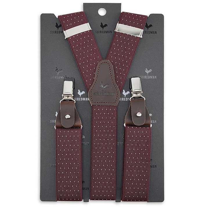 suspenders Mayfair Dots Burgundy