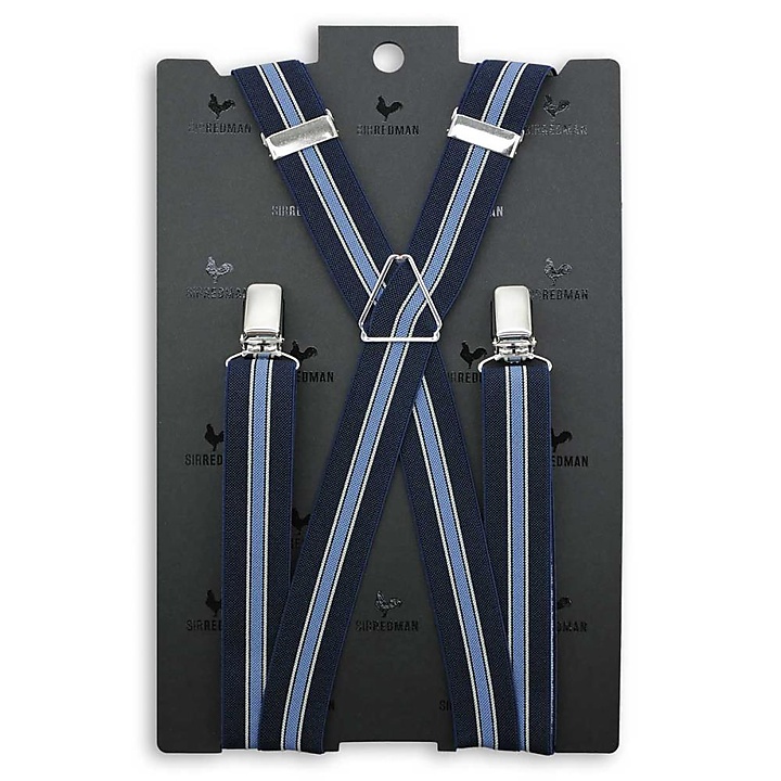 suspenders narrow blue stripes