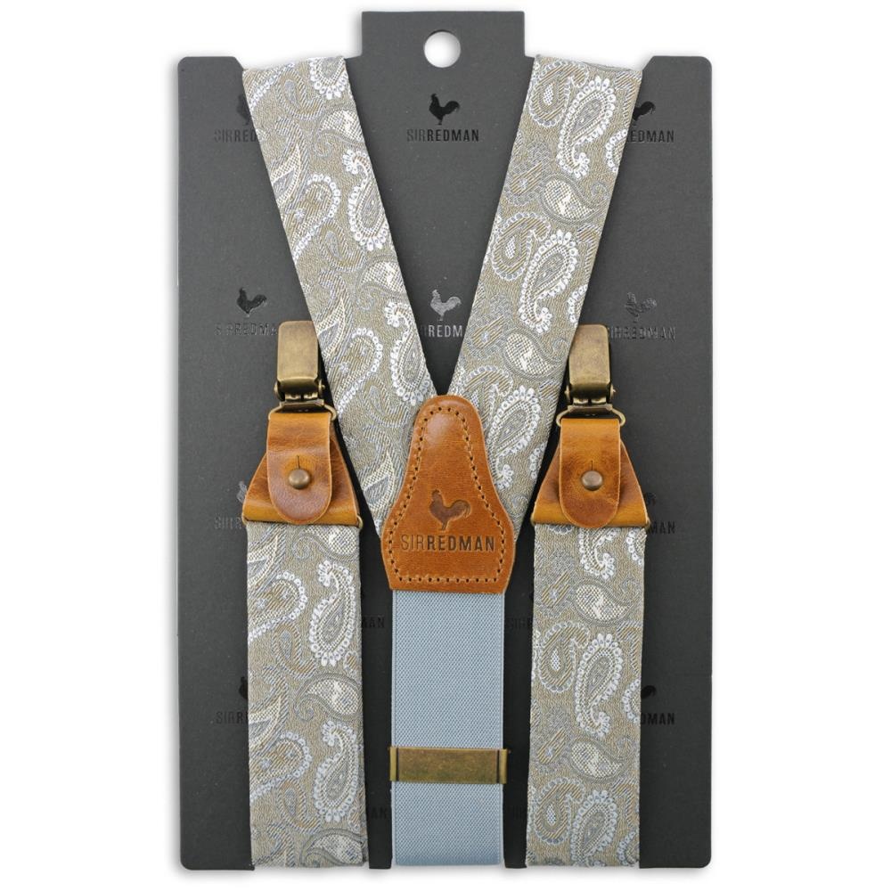 suspenders Paisley Partito verde marrone - 2