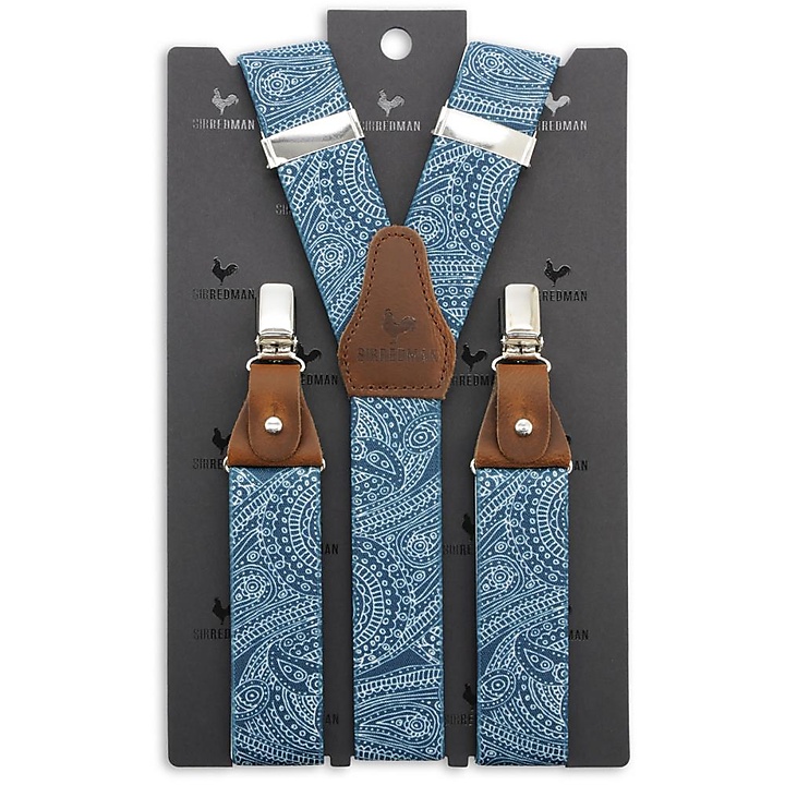 suspenders Paisley Sketch blue