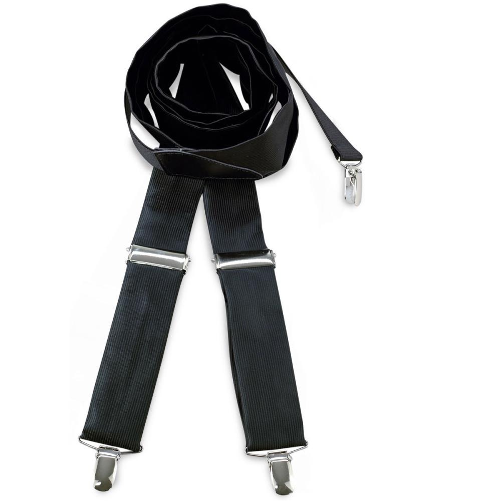 suspenders polyester fabric black repp - 1