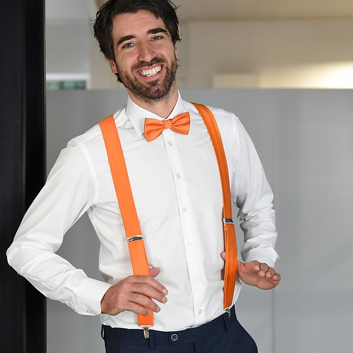 suspenders polyester fabric orange repp