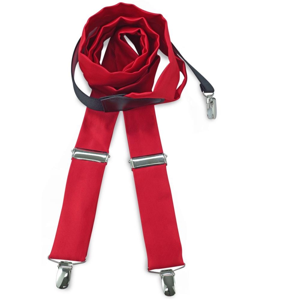 suspenders polyester fabric red repp - 1
