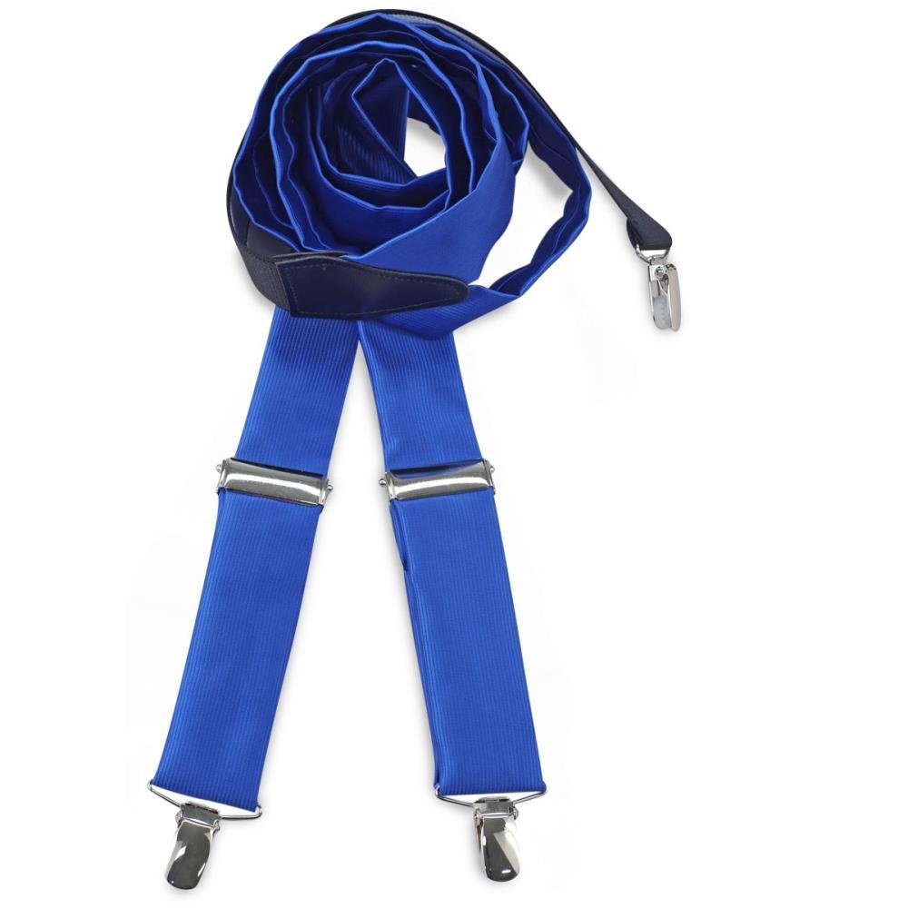 suspenders polyester fabric royal blue repp - 1