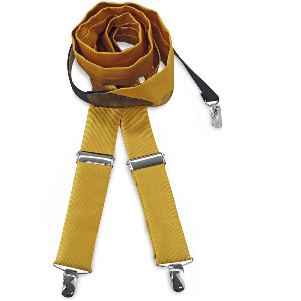 suspenders polyester fabric yellow repp - 1