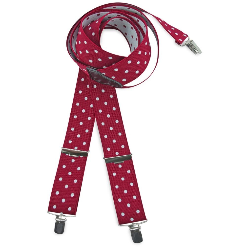 Suspenders red with white polkadots - 1
