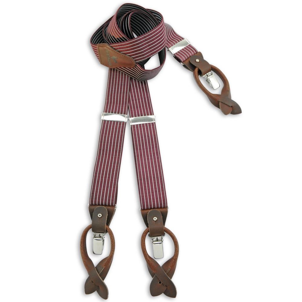 suspenders Striped Gent bordeaux - 1