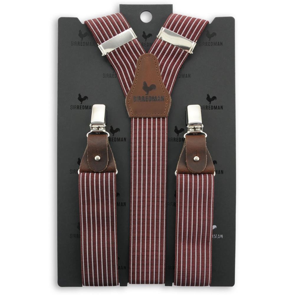 suspenders Striped Gent bordeaux - 2