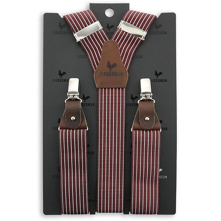 suspenders Striped Gent bordeaux