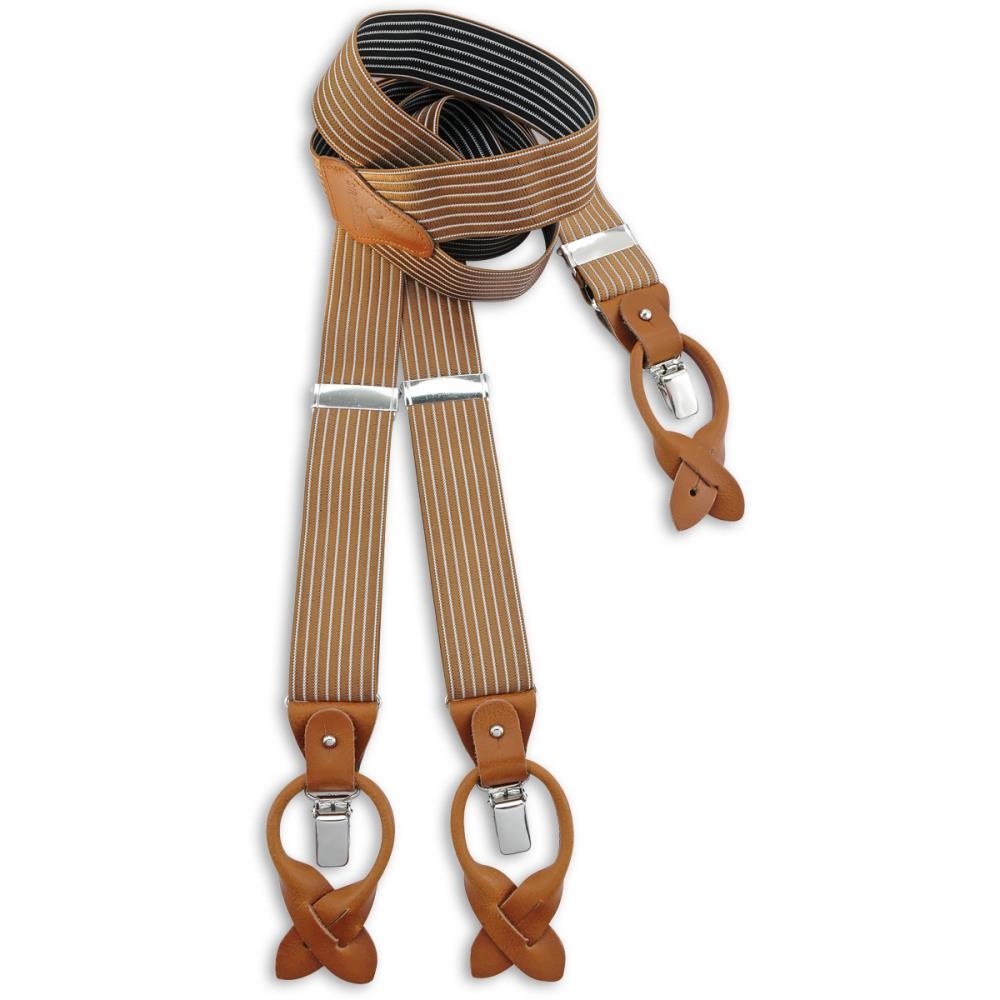 suspenders Striped Gent cognac - 1