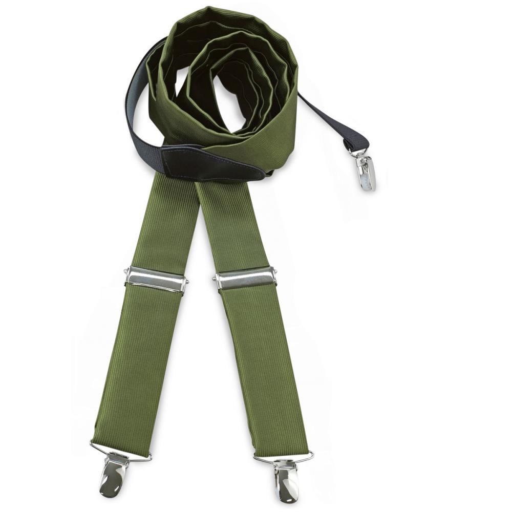 Suspenders tie fabric army green - 1