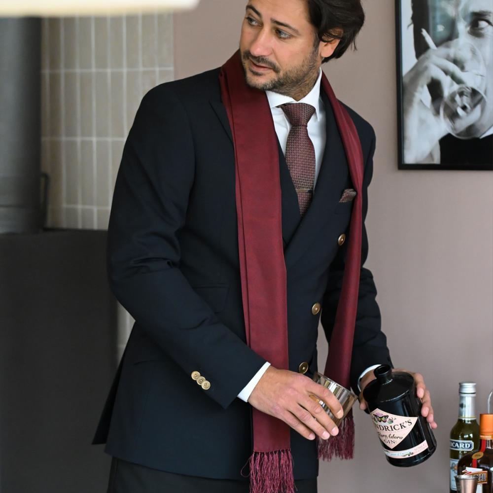 Tuxedo scarf Paisley Nuance bordeaux - 2