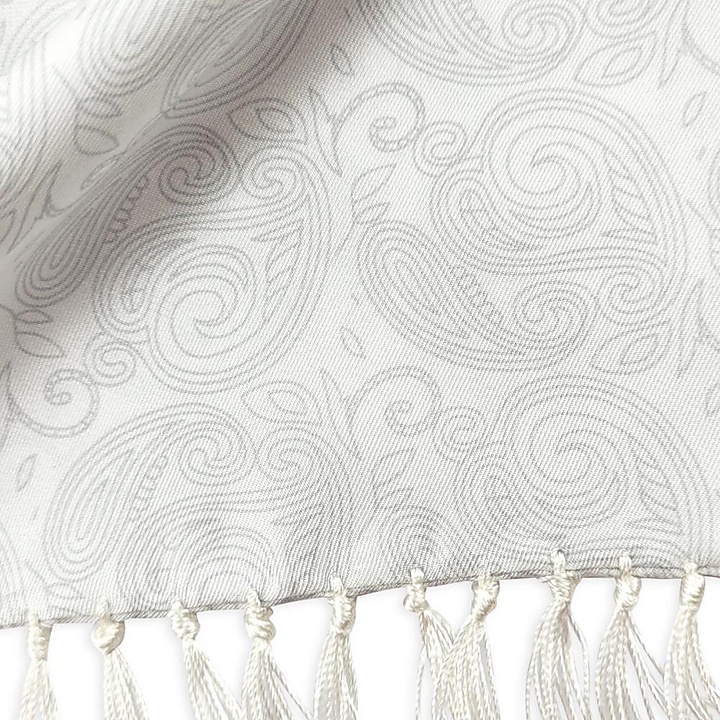 Tuxedo scarf Paisley Nuance white