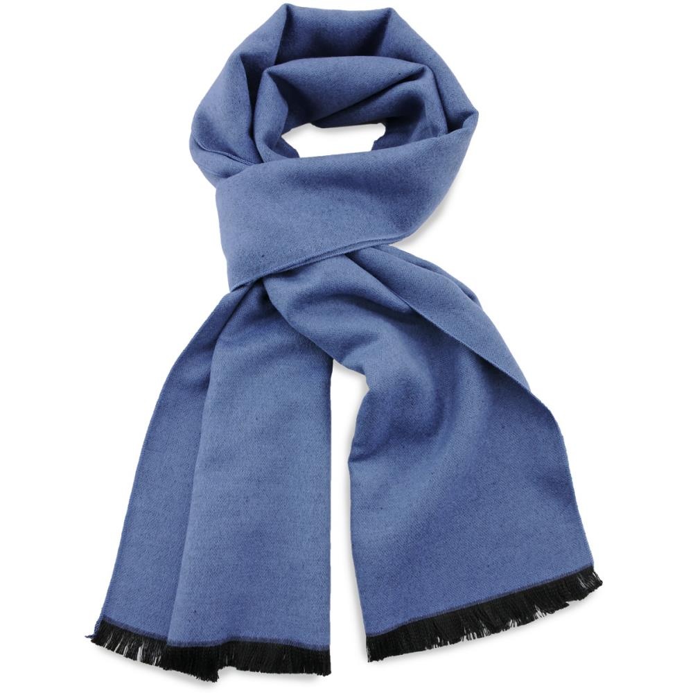 unisex scarf plain viscose denim blue rectangle - 1