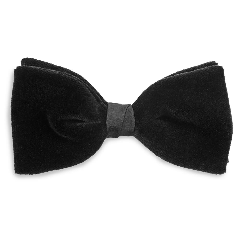 velvet bow tie black - 1