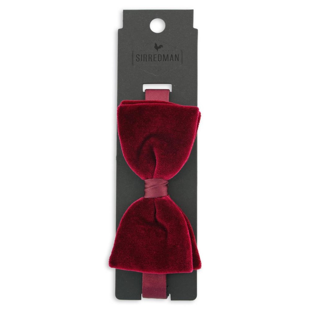 velvet bow tie bordeaux red - 2