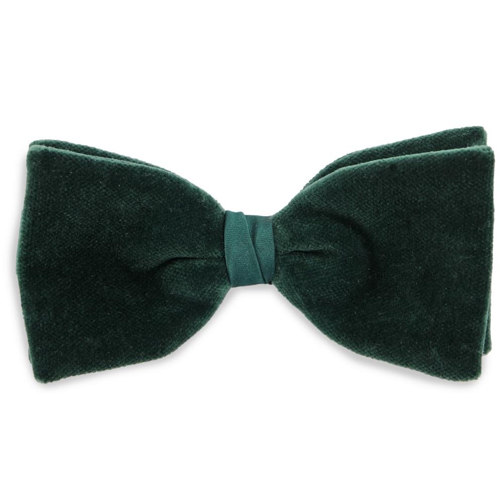 velvet bow tie green - 1