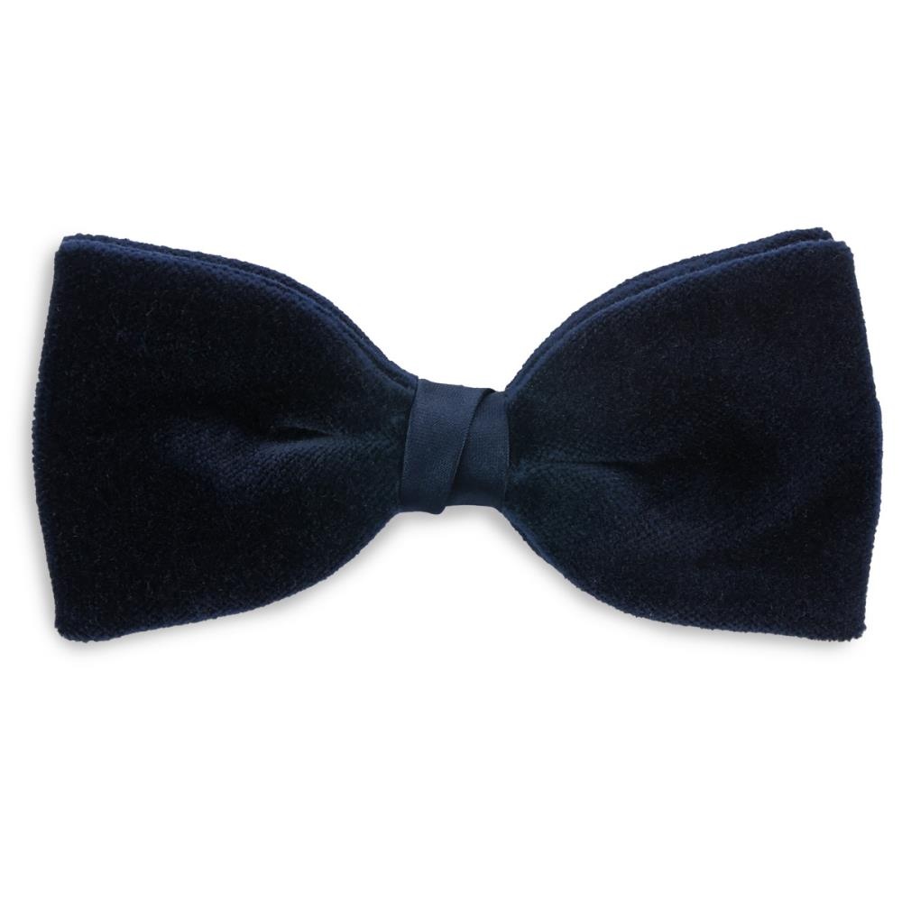 velvet bow tie navy - 1