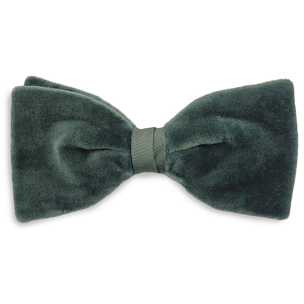 velvet bow tie sage - 1