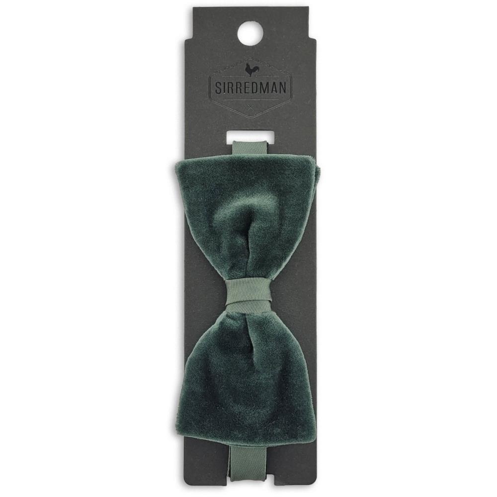 velvet bow tie sage - 3