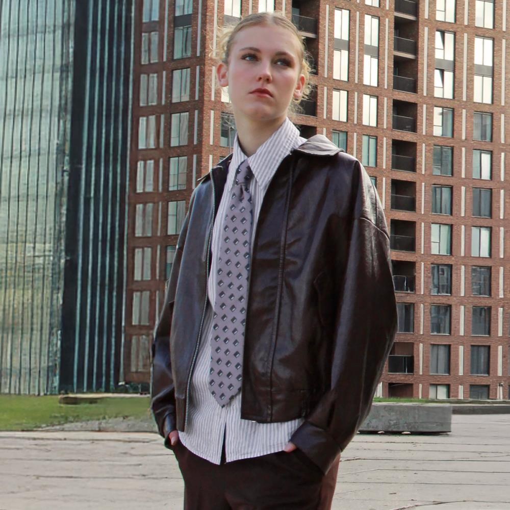 Women's tie Tompson Square lilac - 1