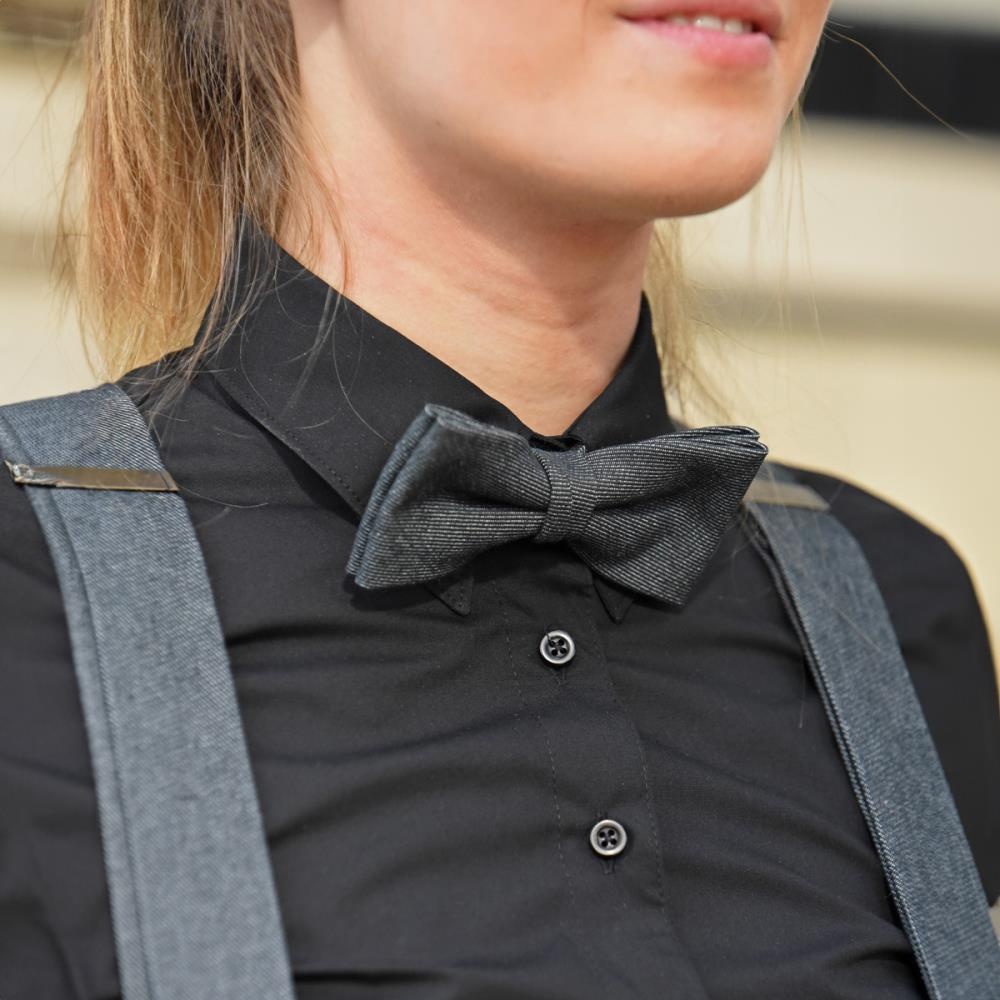 WORK bow tie black denim - 2