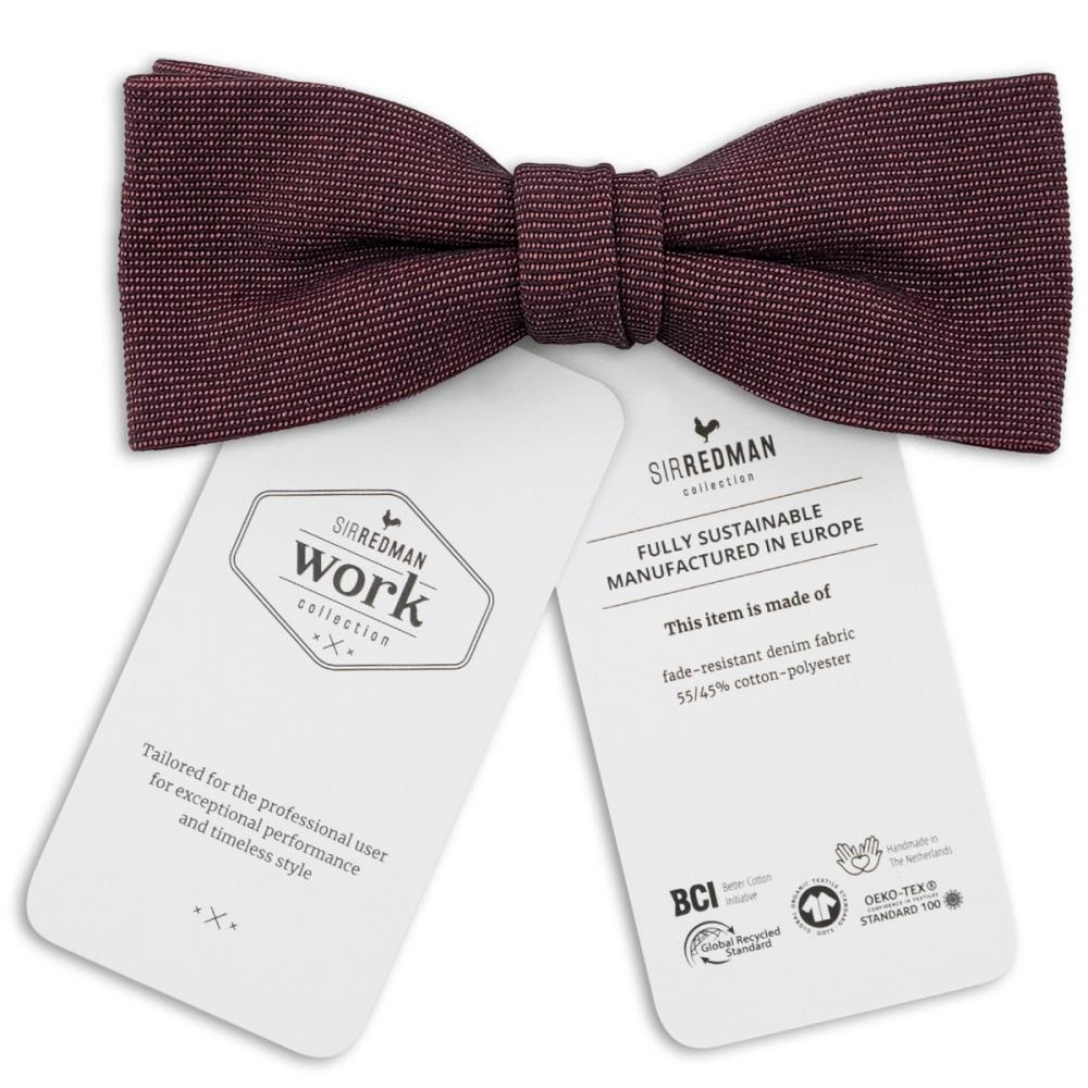 WORK bow tie denim burgundy - 3