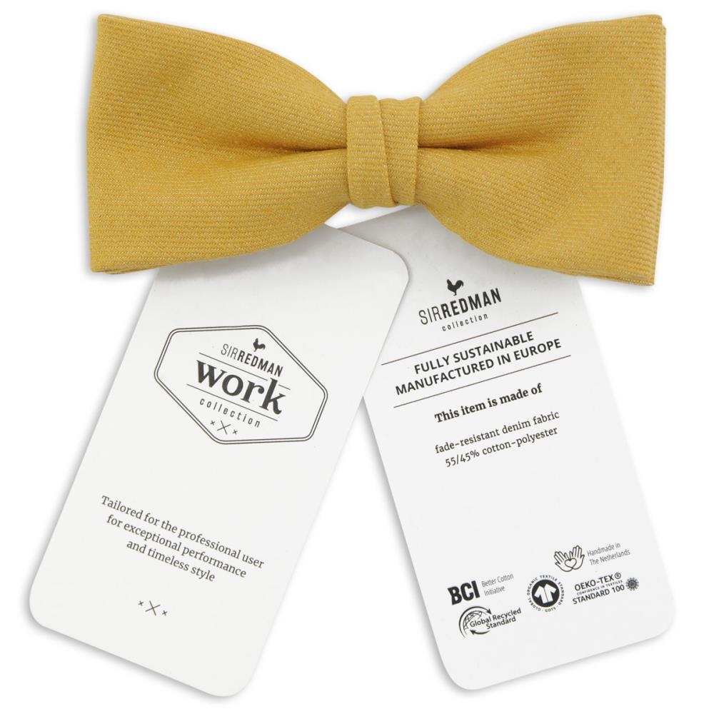 WORK bow tie ochre denim - 3